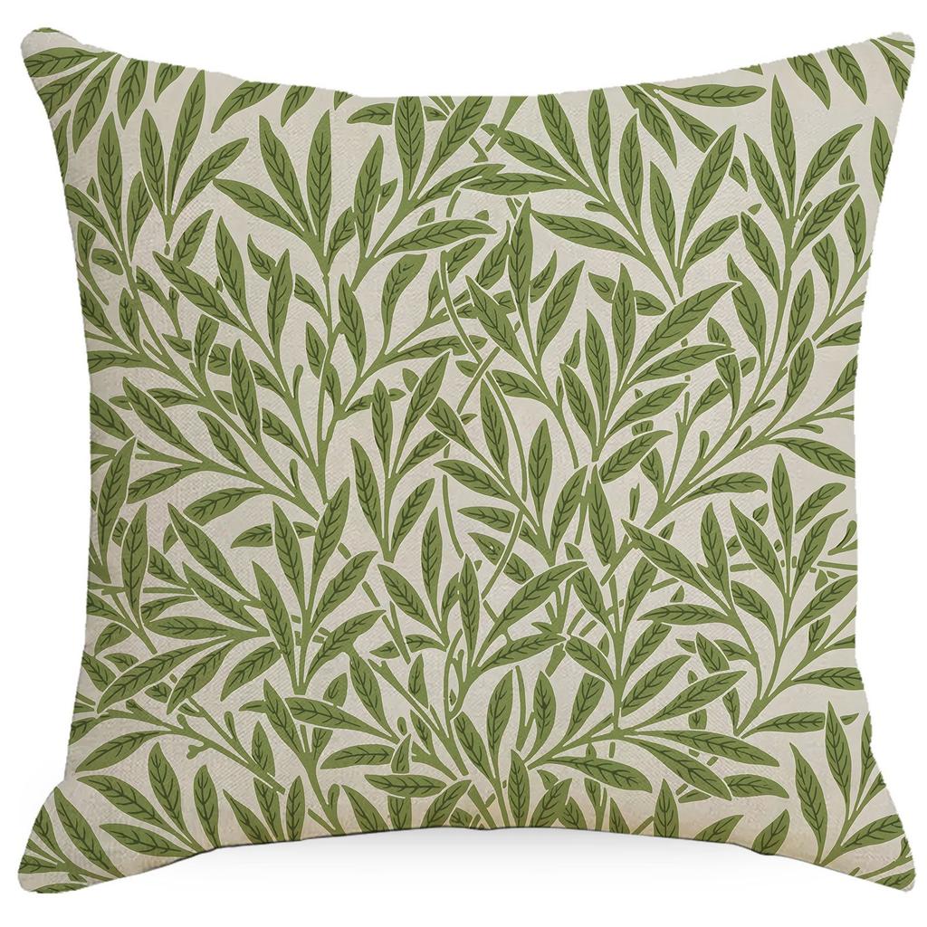 Vintage Flowers Modern Floral Polyester Pillowcases, 17.72" Square, Machine Washable, Zippered Cushion Covers