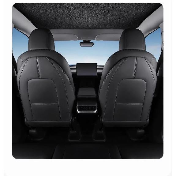 For Tesla Model 3 Y 2Pcs Seat Back Anti Kick Pad Leather Wear-Resistant Anti-Dirty Seat Backrest Protective Mat Car Accessories