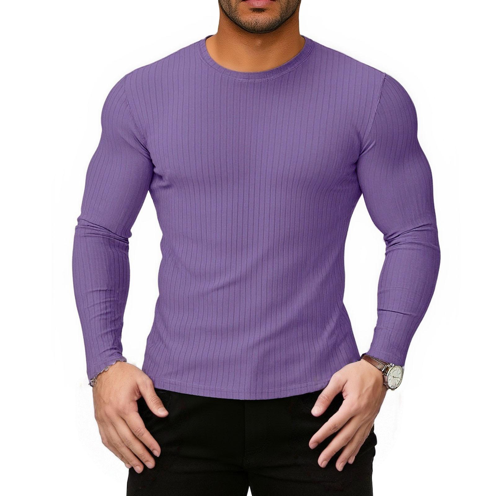 

Men s Leisure Fashion Monochrome Shirt Upper Garment XL фіолетовий