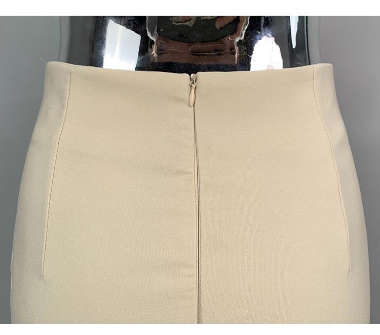 Korean Dongdaemun Stylish High-Waisted Elastic Slimming Slit Short Skirt for Women