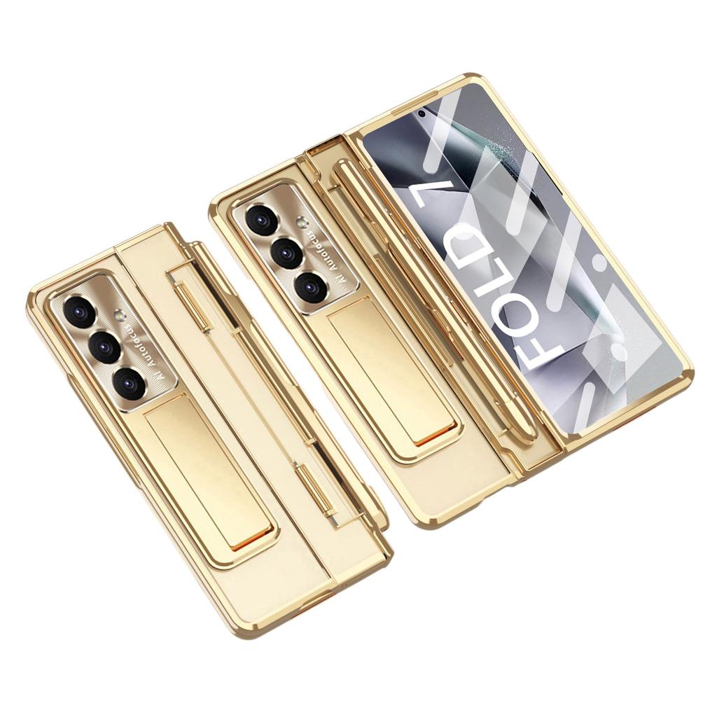 For Samsung Galaxy Z Fold7 5G Case Kickstand Hard PC Phone Cover with Screen Film/Stylus