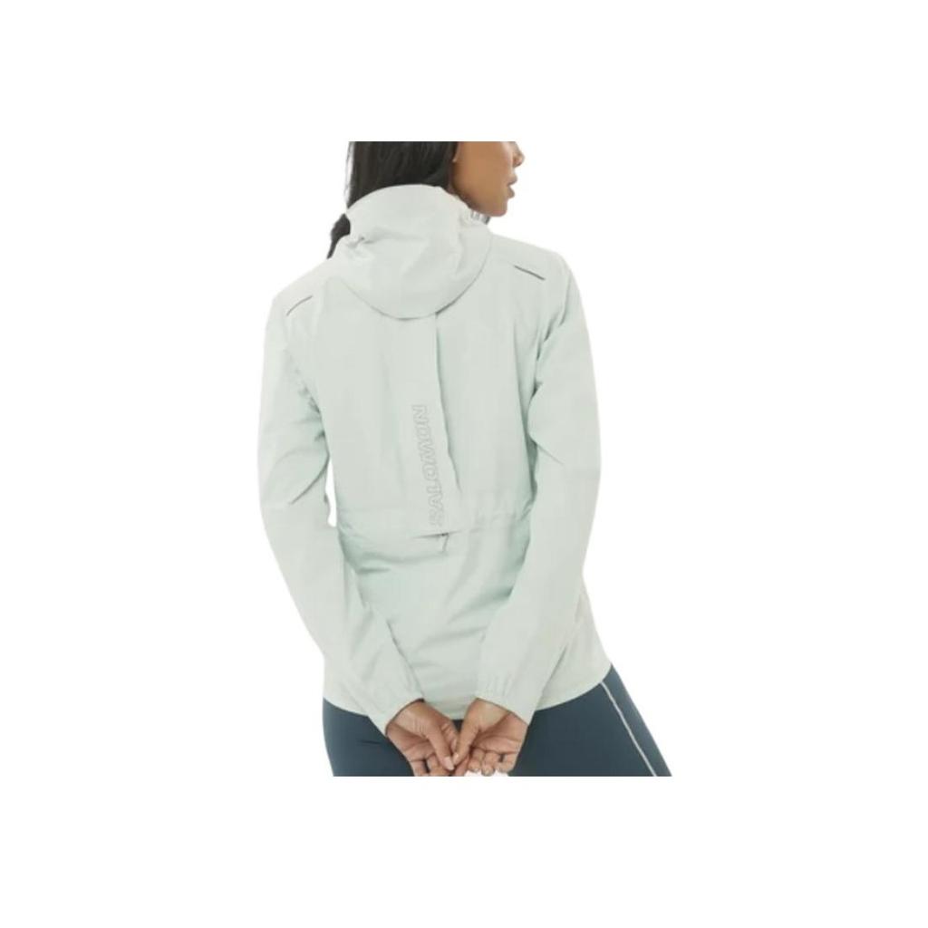 SALOMON Bonatti Trail Solid Color Casual Running Breathable Long Sleeve Hooded Jacket Women Jackets Misty-Blue LC2278000