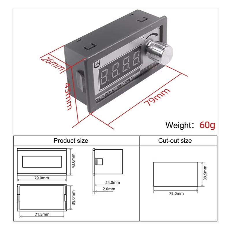 B97A-Digital Display Potentiometer Resistance Signal Simulator For Speed Controller Inverter