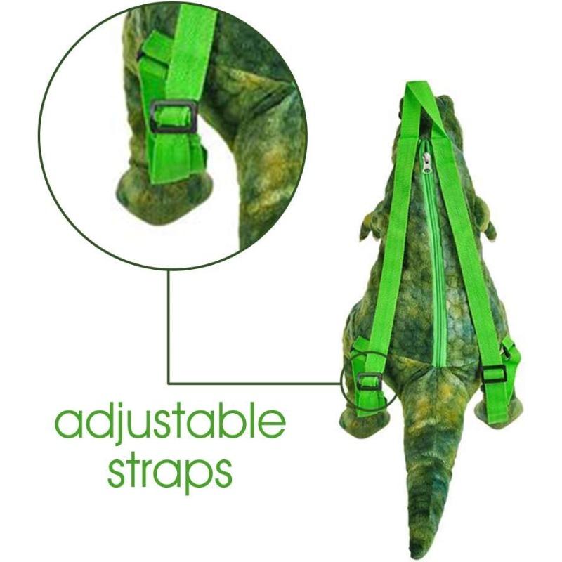 Plush T-Rex Backpack for Kids Dinosaur Bag for Kids with Adjustable Straps & Zipper Dino Costume Accessories for Boys Girls