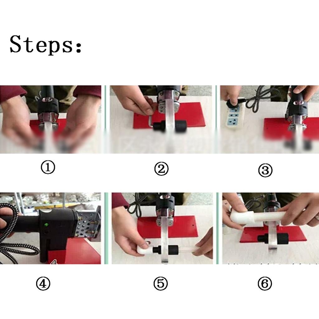 1200W 20-110mm elektrický svařovací stroj na trubky Topná sada nástrojových hlav pro PPR PB PE plastové trubky PPR svářecí stroj na tavení