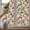 Thermal Insulation Window Decal Stained Glass Privacy Film, Flower Wall Decals, UV Blocking Tearable Sunlight Protection Film Floral Stickers