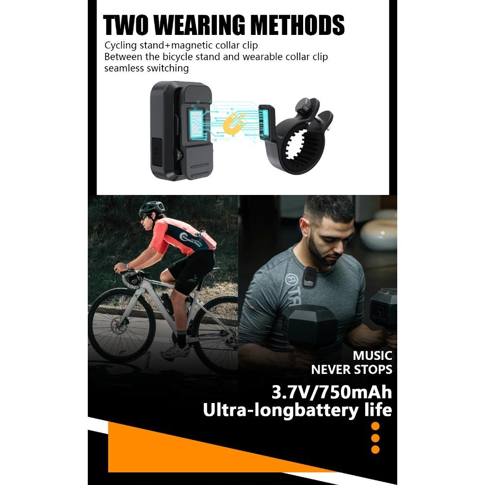 Portable Sport Bluetooth Speaker Outdoor Waterproof with Cycling Stand Magnetic Collar Clip FM Radio TF Card TWS Mini Soundbox