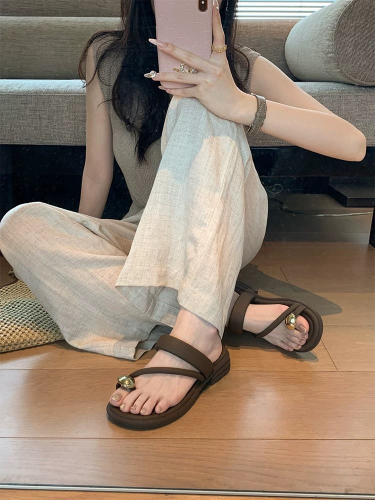 Bubble Golden Beads~ Fairy Wind with Skirt Cover Toe Thick Bottom Beach Casual Slippers Girls Sandals Summer