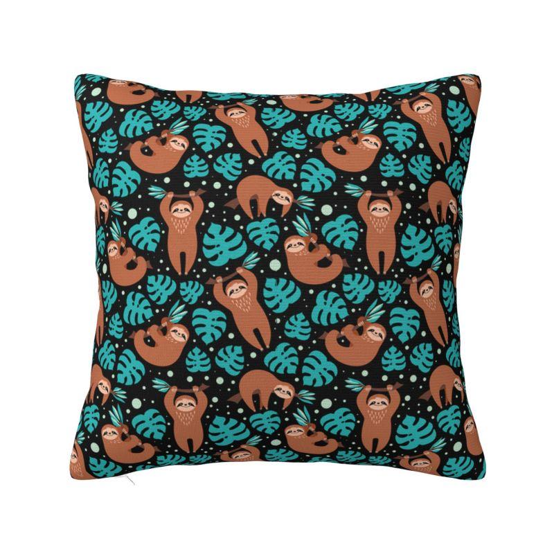 Luxury Not Fast Not Furious Cute Sloth Cushion Covers Xcm Velvet Throw Pillow Case for Car Square Pillowcase Home Decor