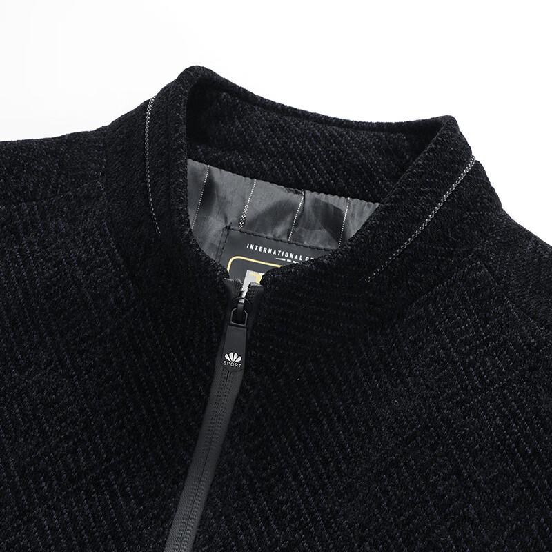 Yalu Men's Chenille Stand-Collar Casual Jacket