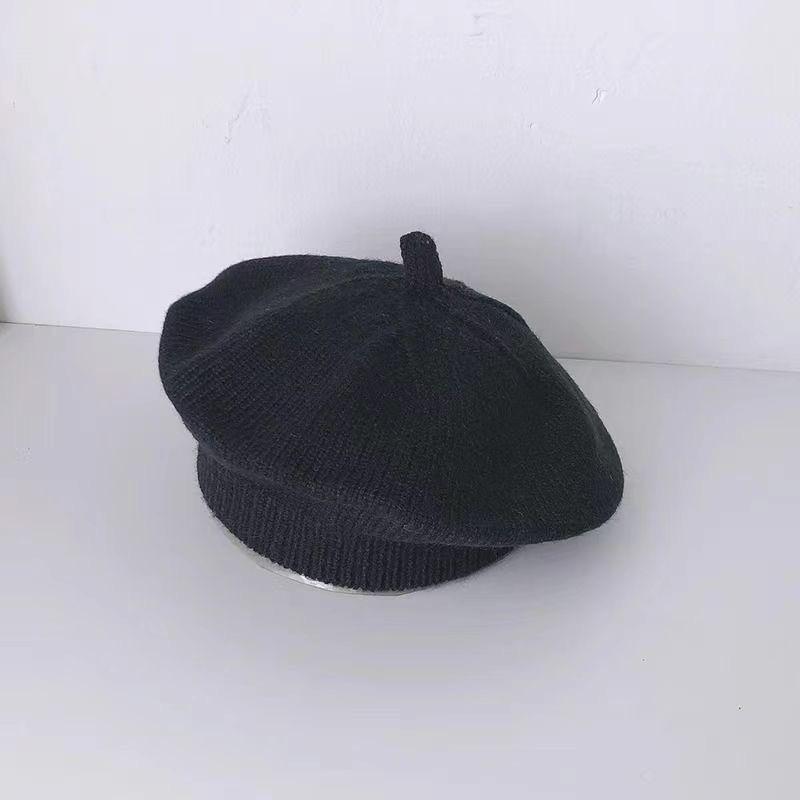 Baby Hat Spring and Autumn Baby Girl Beret Infant Wool Hat Autumn and Winter Children's Painter Hat Knitted Hat