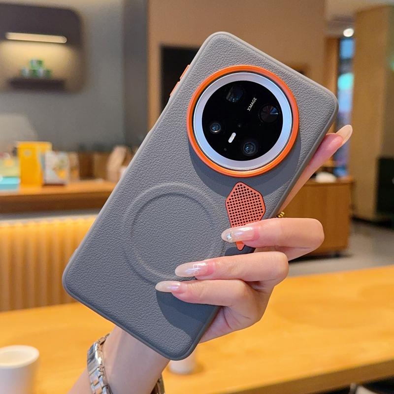 For Huawei Mate 70 70 Pro 60 60 Pro Large Hole Metal Lens Protective Ring Heat-Dissipating Magnetic Shockproof Phone Case