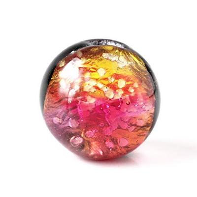 [GOLD STONE] Glowing Kerama Sunset Orange Firefly Glass Beads, 10mm, Sold by the Piece, Okinawa Souvenir, 10 Beads