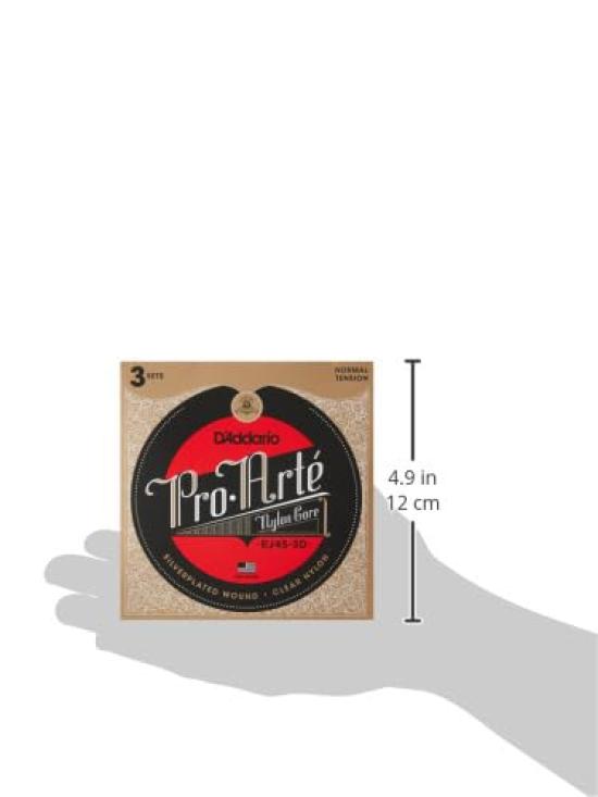 Classical Guitar Strings Pro Arte Normal 3set Pack D'Addario Silver/Clear EJ45-3D []