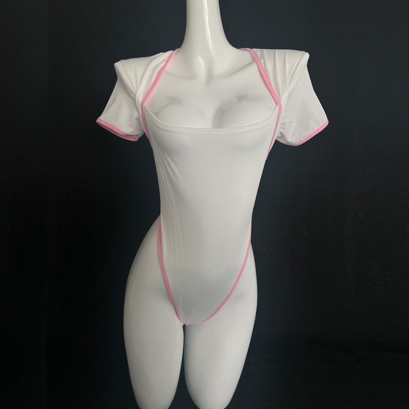 Sex underwear sexy jumpsuit dead pants water open crotch tight swimsuit temptation pure milk Japanese nightclub wear