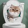 Toilet Lid Decoration Broken Wall Cat Sticker, Peel And Stick Decor PVC Bathroom Decal Decal, Removable Waterproof Sticker for