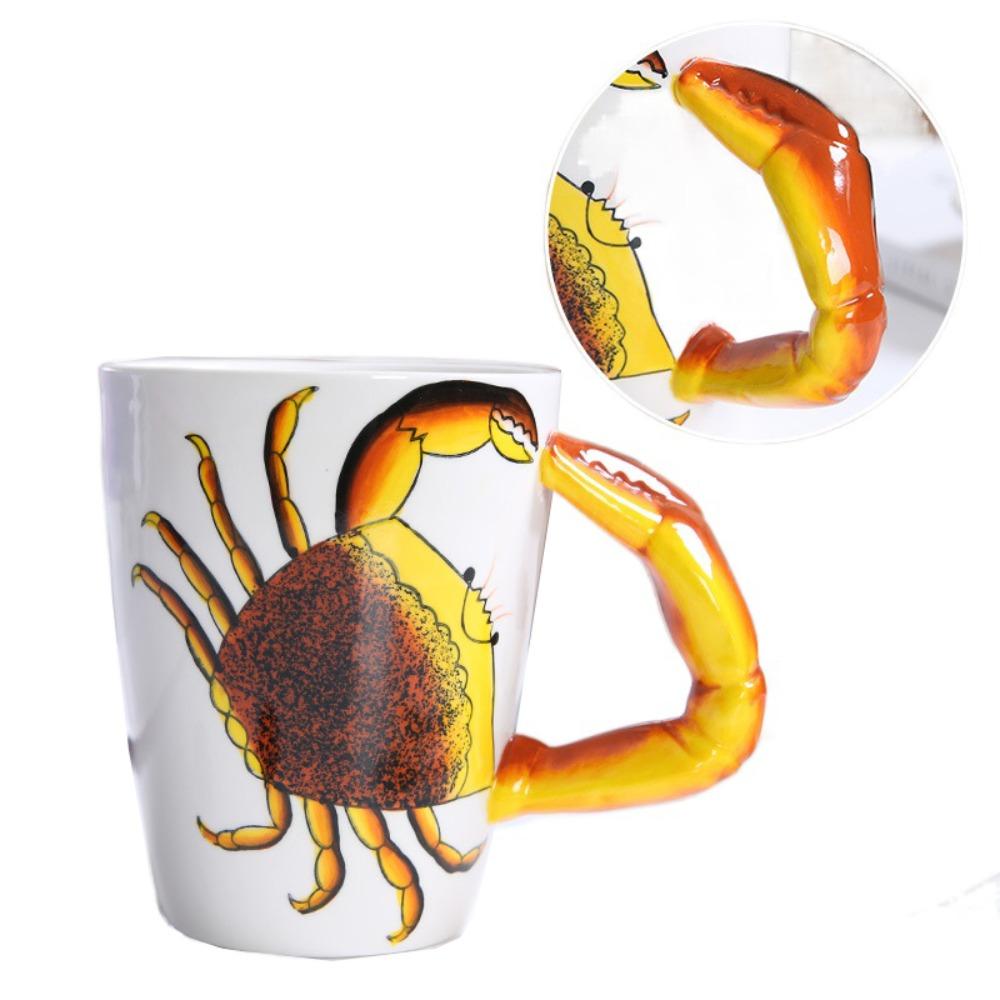 3D Animal Shape Handle Animal Shape Ceramic Cup Hand Painted Animals Mug  Living Room