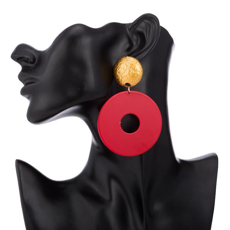 Chic Colorful Geometric Resin Circle Earrings For Women Trendy And Elegant Style