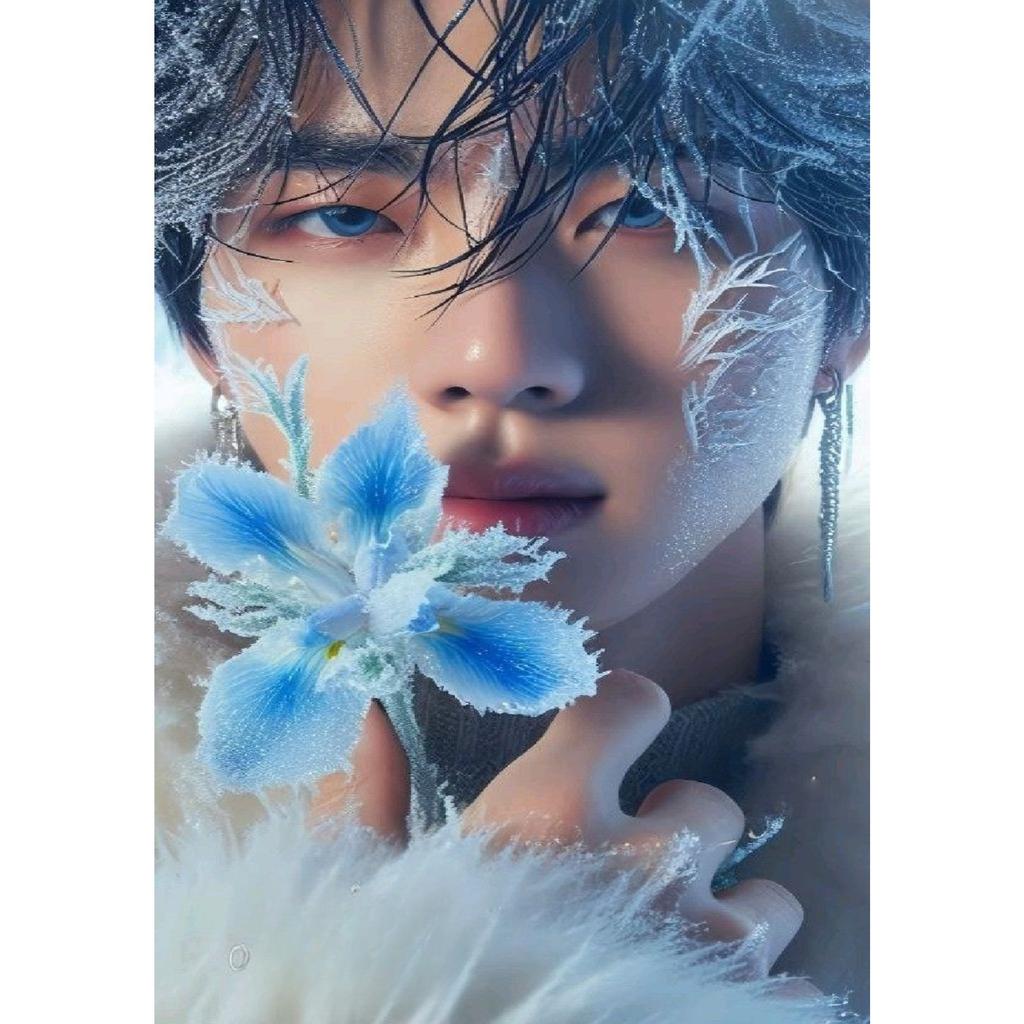 5D DIY Diamond Painting Kit, Korean Handsome Guy Figure, Full Round Drill Diamond Art Kit, Art Gift, Home Wall Decor - 11.8x15.7 Inches