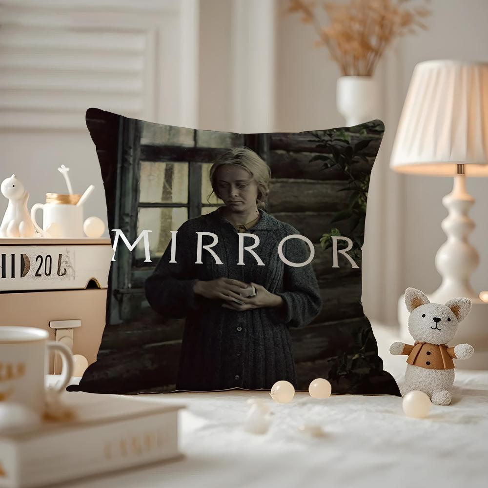 Mirror Movie Cushion Cover Pattern Printed Pillowcase For Living Room Sofa Cushion Cover & Bedroom Decor 12x12Inch