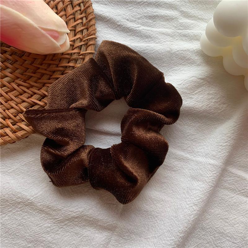 New Arrival Winter Velvet Hair Scrunchies Hair Tie Women Ponytail Holder Solid Color Hair Rubber Bands Girl Hair Accessories
