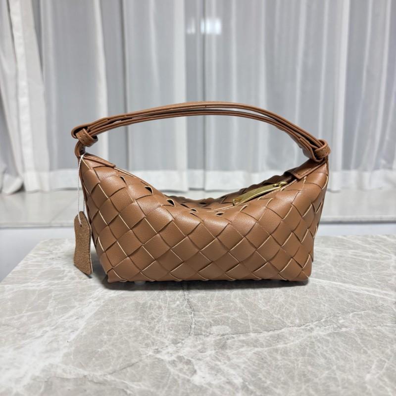 Mini Leather Lunch Bag With Zip Handwoven Design Crossbody Shoulder Women Daily Use