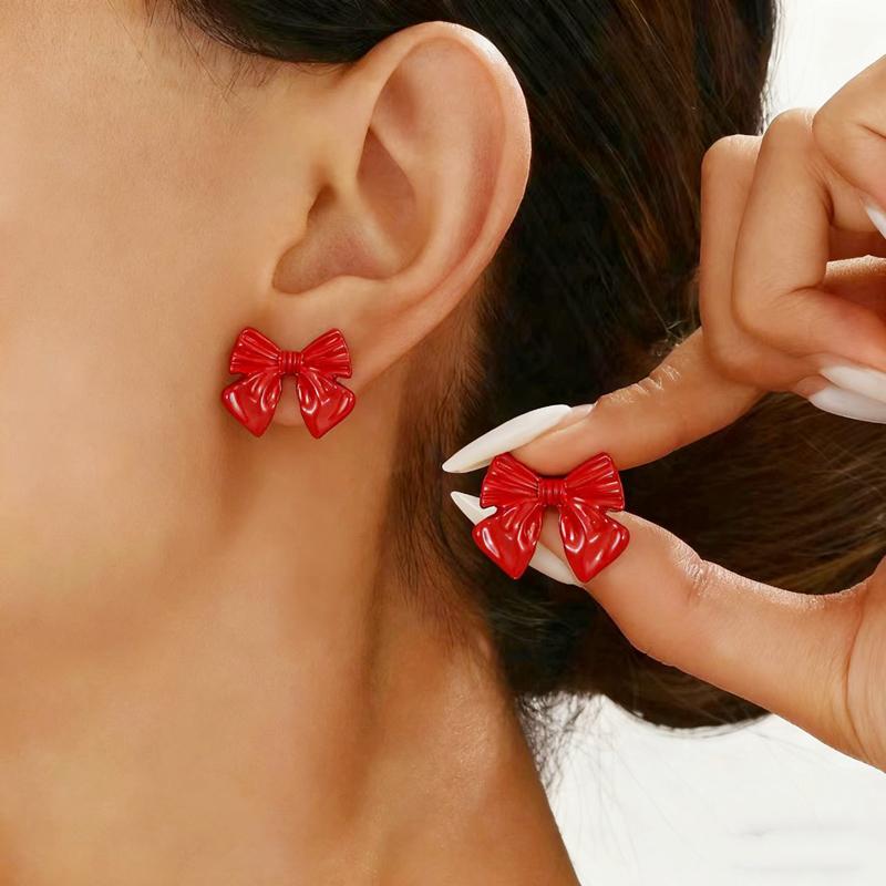 Vintage Metal Bow Inlay Zircon Stud Earrings for Women Exquisite Imitation Pearl Bowknot Charms Earrings Fashion Party Jewelry