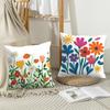 Spring Flowers Cushion Cover Soft Plush Fabric Double-Sided Printed Sofa Cushion Cover For All Seasons Home Decor Gift
