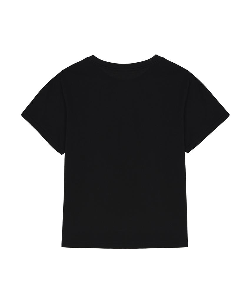 Nigaennikol Pastel Butterfly Graphic Top_Black