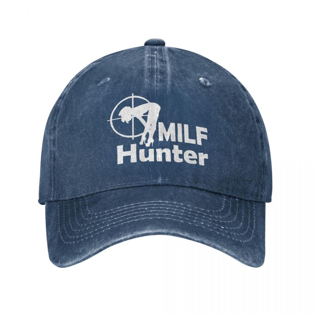 Milf Hunter Unisex Women Baseball Caps Distressed Cotton Hats Cap Classic Outdoor Activities Adjustable Fit Sun Cap
