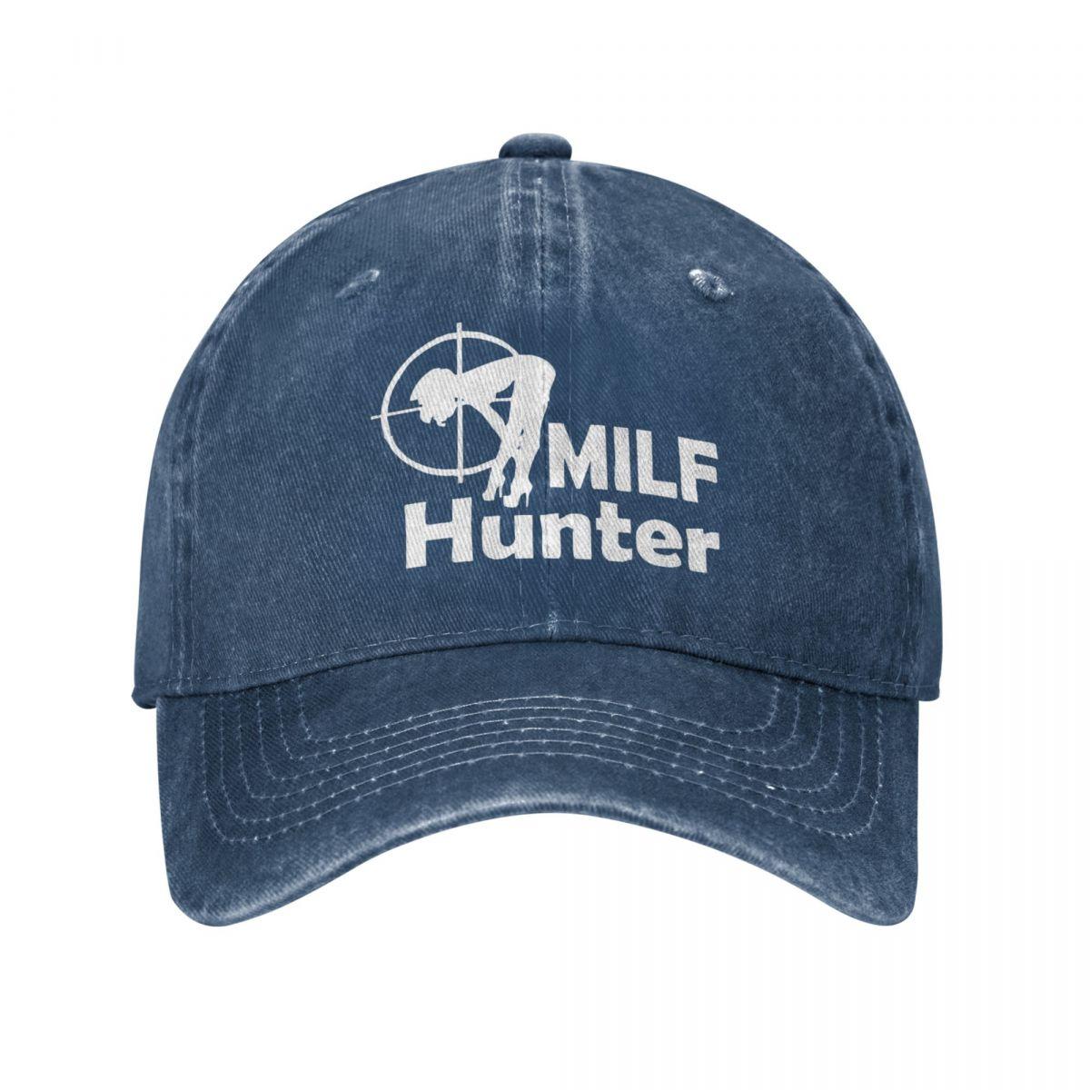 

Milf Hunter, мужские и женские бейсбольные кепки, потертые хлопковые шапки, классическая кепка для активного отдыха, регулируемая солнцезащитная кепка One Size