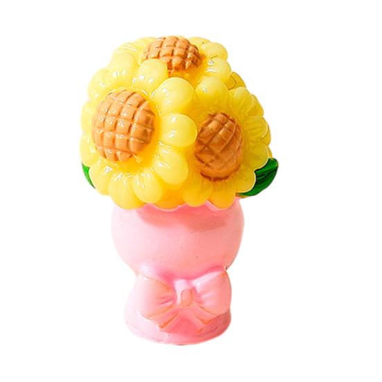 Yousheng Miniature Dollhouse Flower Bouquet Accessories Mini Artificial Resin Rose Tulip Sunflower Lily Flower Figurine for DIY Garden Bonsai Micro