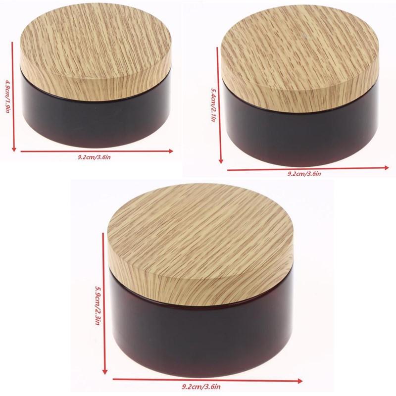 200ml 250ml 300ml 500ml Empty Random Color Pet Jars Containers With Imitation Wood Texture Lid Jar Home Plastic Seasoning Bottle