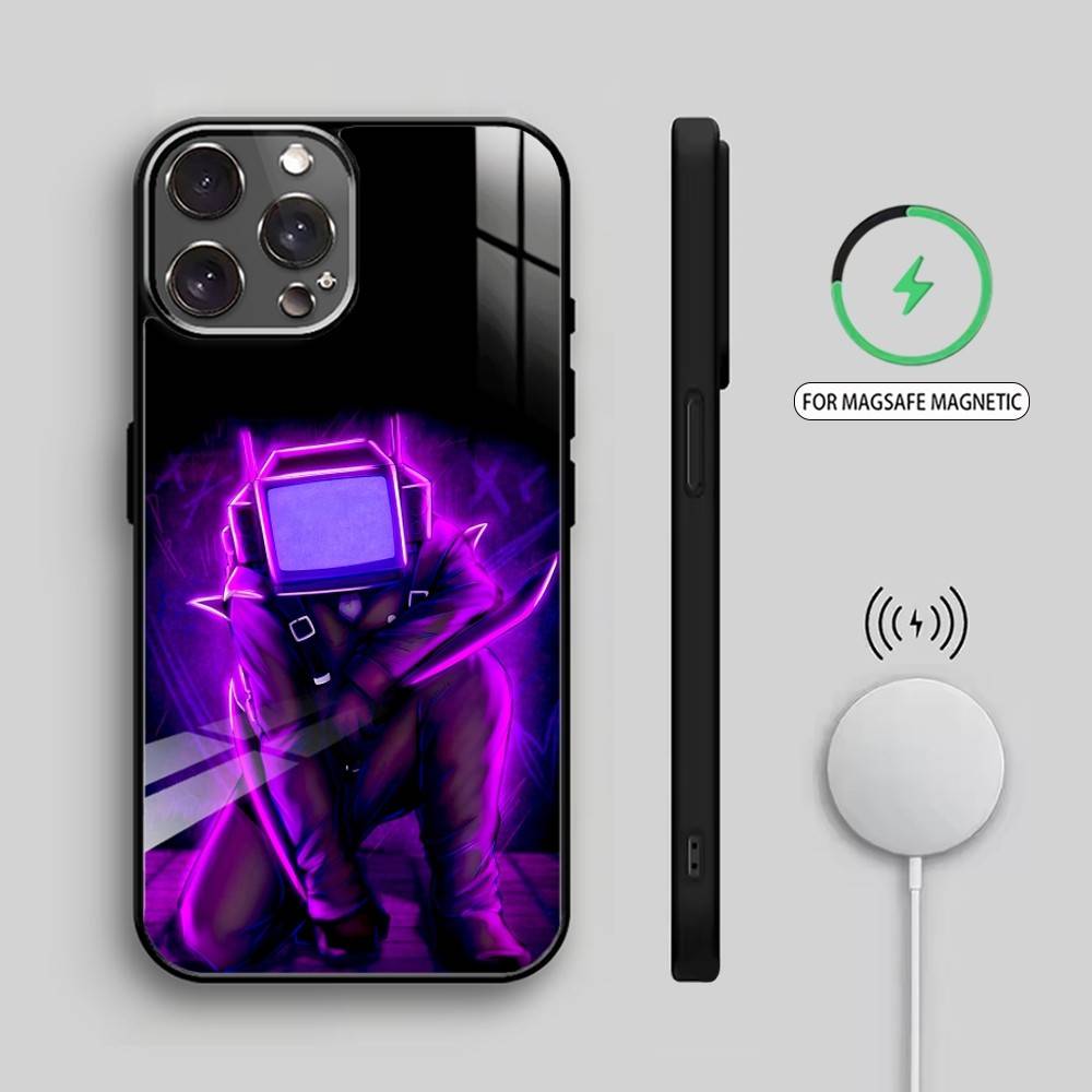 S-Skibidi Toilet T-TV M-Man    Phone Case For iPhone17,16,15,14,13,12,11 Plus,Pro Max Magnetic For Magsafe Wireless Charging
