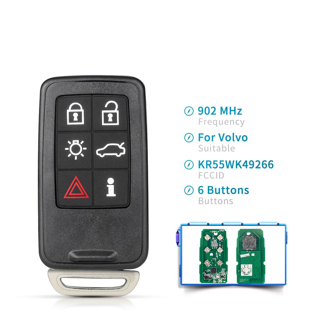 Smart Remote Car Key For Volvo XC60 S60 S60L V40 V60 S80 XC70 KR55WK49264 433/902Mhz