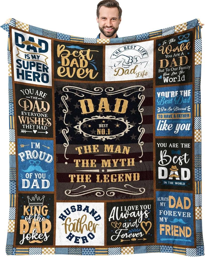 SIKLTY Throw Blanket  X  Perfect Fathers Day  Birthday Gifts for Dad from Kids Ideal Dad Gift Ideas