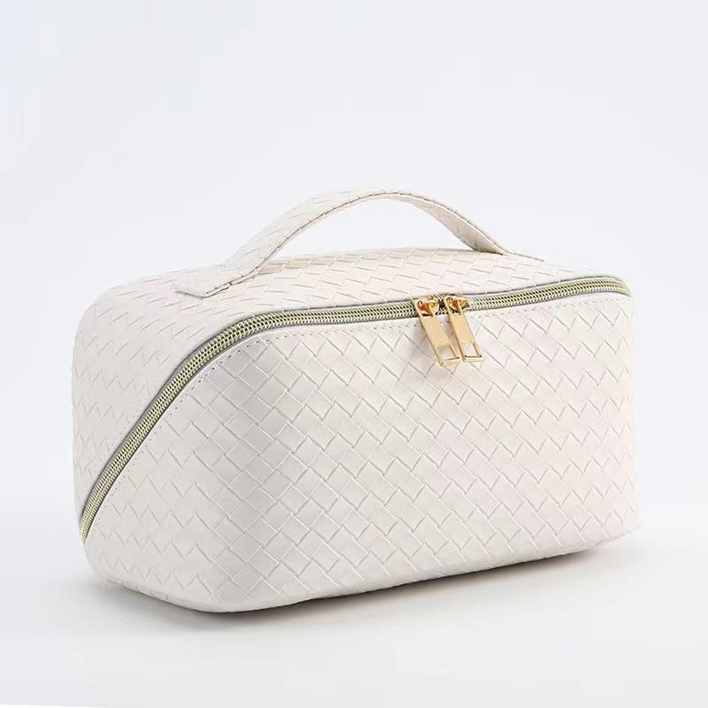 Bolsa Tejida Impermeable de Gran Capacidad para Maquillaje y Viaje para Mujeres