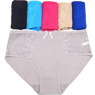 Damen-Baumwoll-Slip, sexy Aufdruck, Damen-Höschen, große Größe, mittlerer Bund, Damen-Unterwäsche, Baumwolle im Schritt, 2XL, 3XL, 4XL, 6 Stück/Set