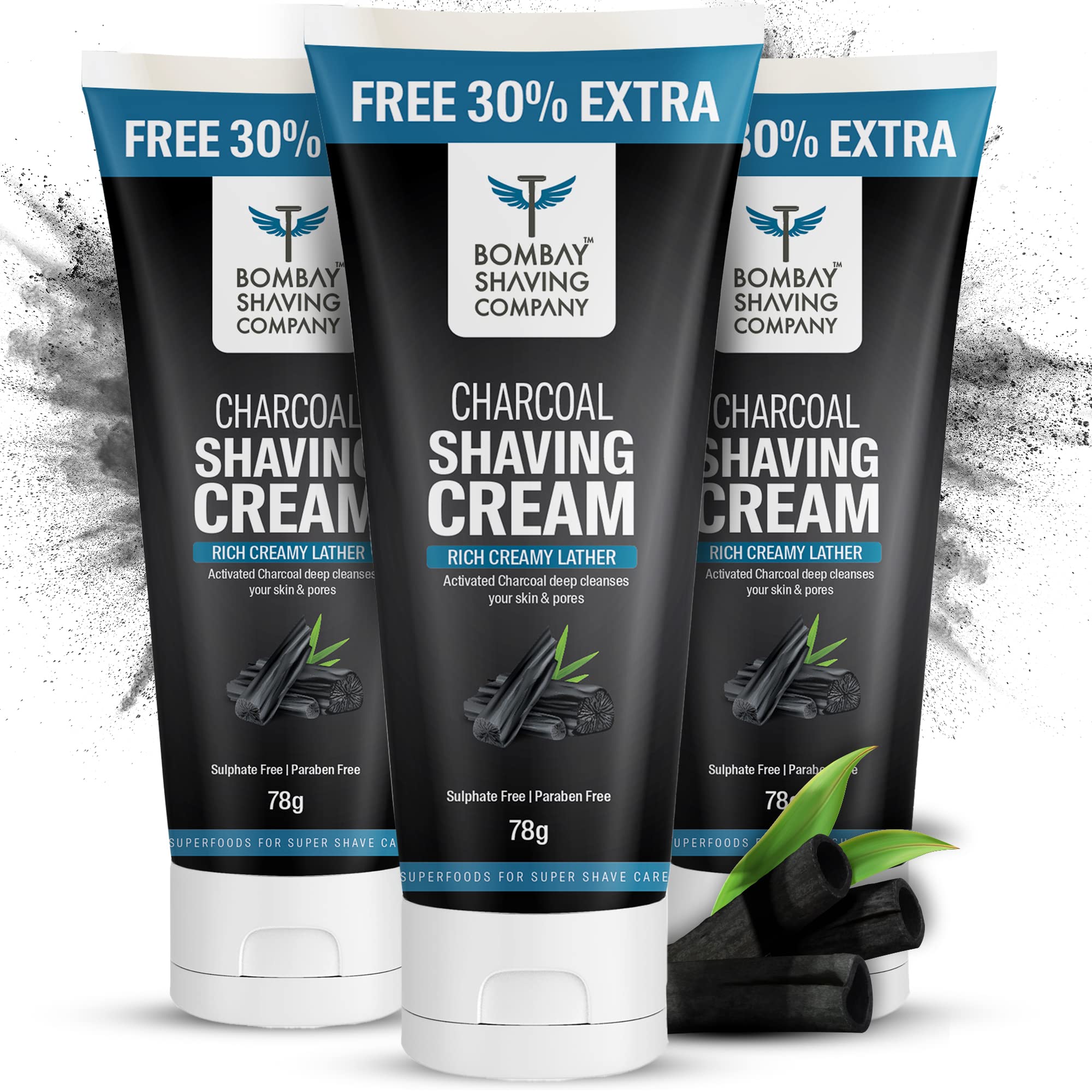 BOMBAY SHAVING COMPANY Угольный крем для бритья с густой кремовой пеной (234 г)