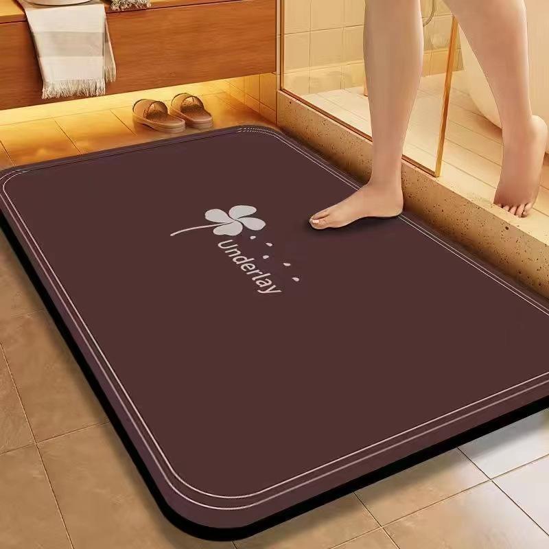 Toilet Water-Absorbing Quick-Drying Diatom Mud Floor Mat Shower Room Non-Slip Mat Modern Simple Bathroom Floor Mat