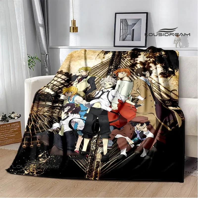 Cartoon Bungou Stray Dogs bedruckte Decken Picknickdecke Warme Flanelldecken Hausbettbezüge Decken für Betten Geburtstagsgeschenk