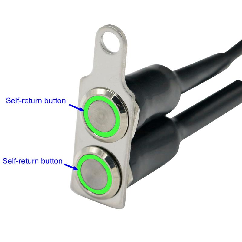 LMoDri Motorcycle LED Switch Waterproof ON-OFF Handlebar Adjustable Mount Stainless Steel Switches Button DC12V Fog