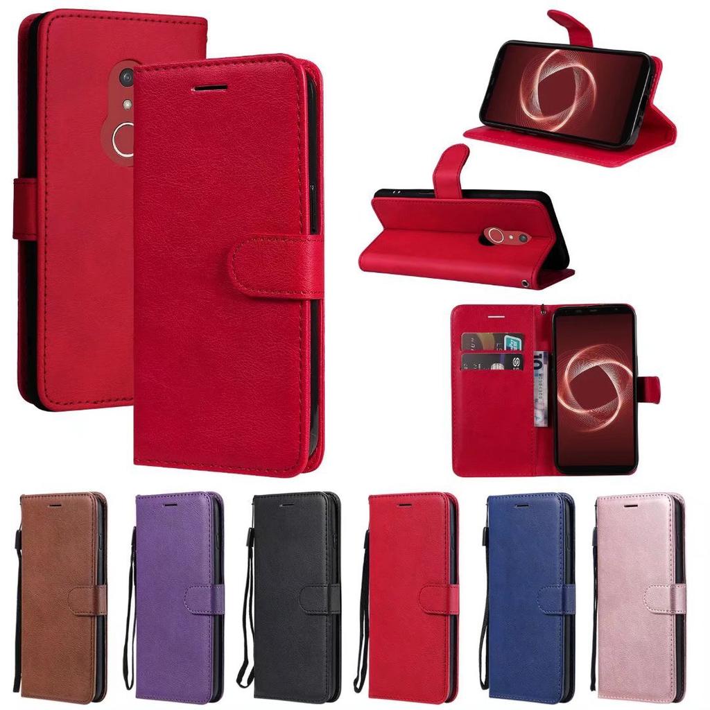 Suitable for Fujitsu Arrows Be 4plus mobile phone leather case Sense4 solid color leather pattern card wallet