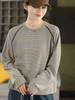 Women's Retro Striped Stitching Layered T-Shirt - Artistic Autumn/Winter Casualwear