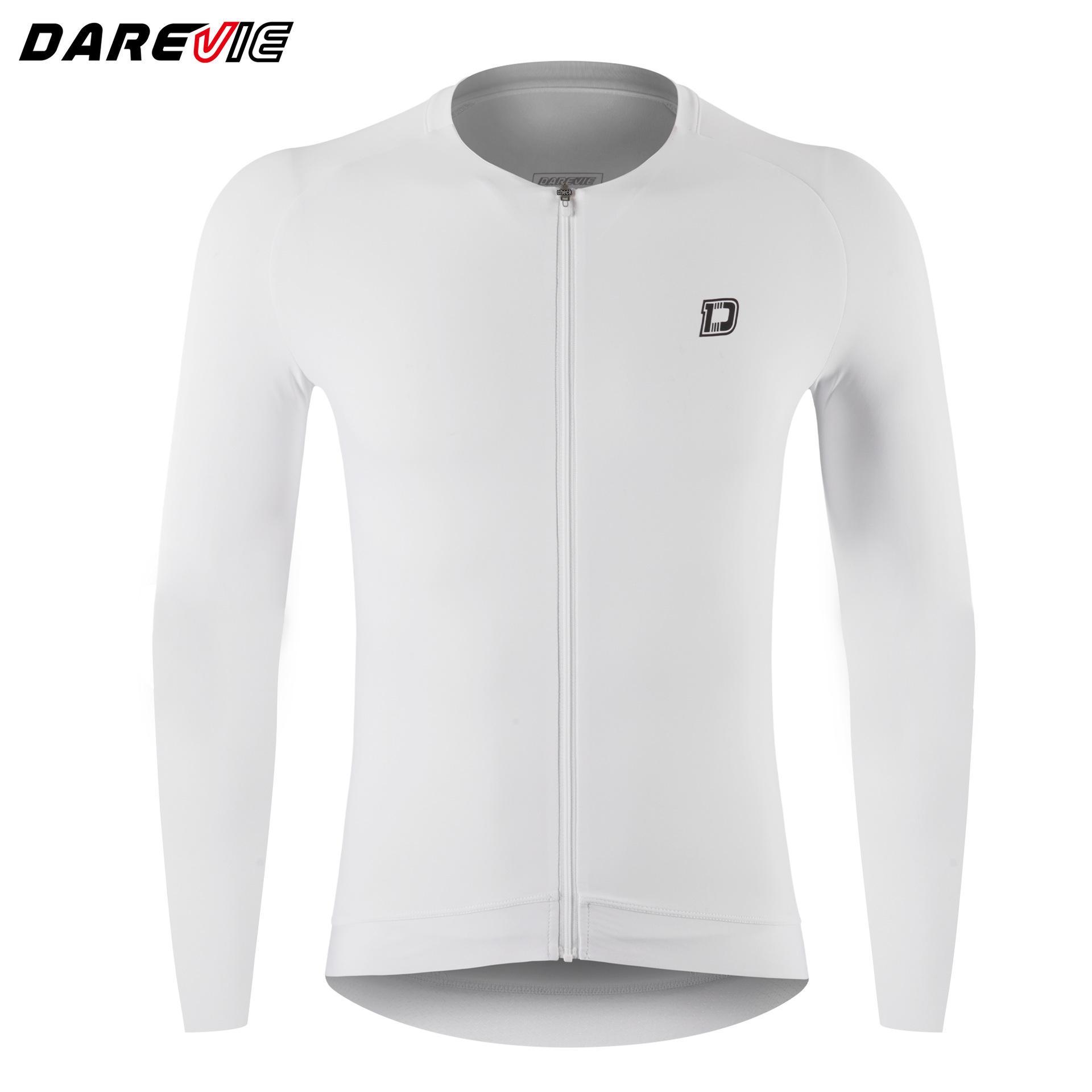 Darevie Summer Long Sleeve Cycling Jersey - Sun Protection & Cooling M (EU) белый