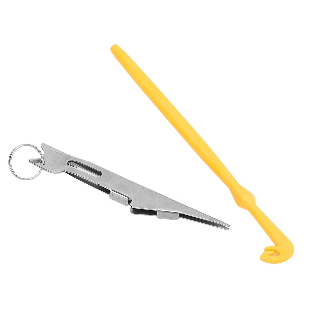 Fishing Knot Tying Tool High Carbon Steel and Plastic Fishing Line Knot Tyer and Hook Extractor
