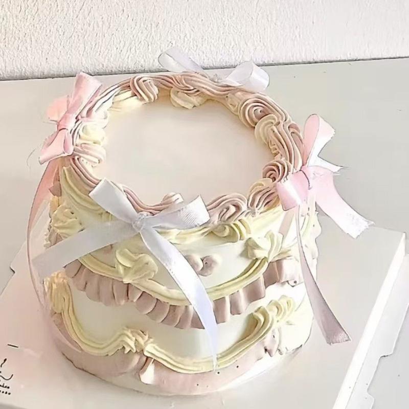 Korean Retro Decorated Small Fresh Simulation Birthday Cake Model Plastic Decoration Showcase Sample Display Photography Props