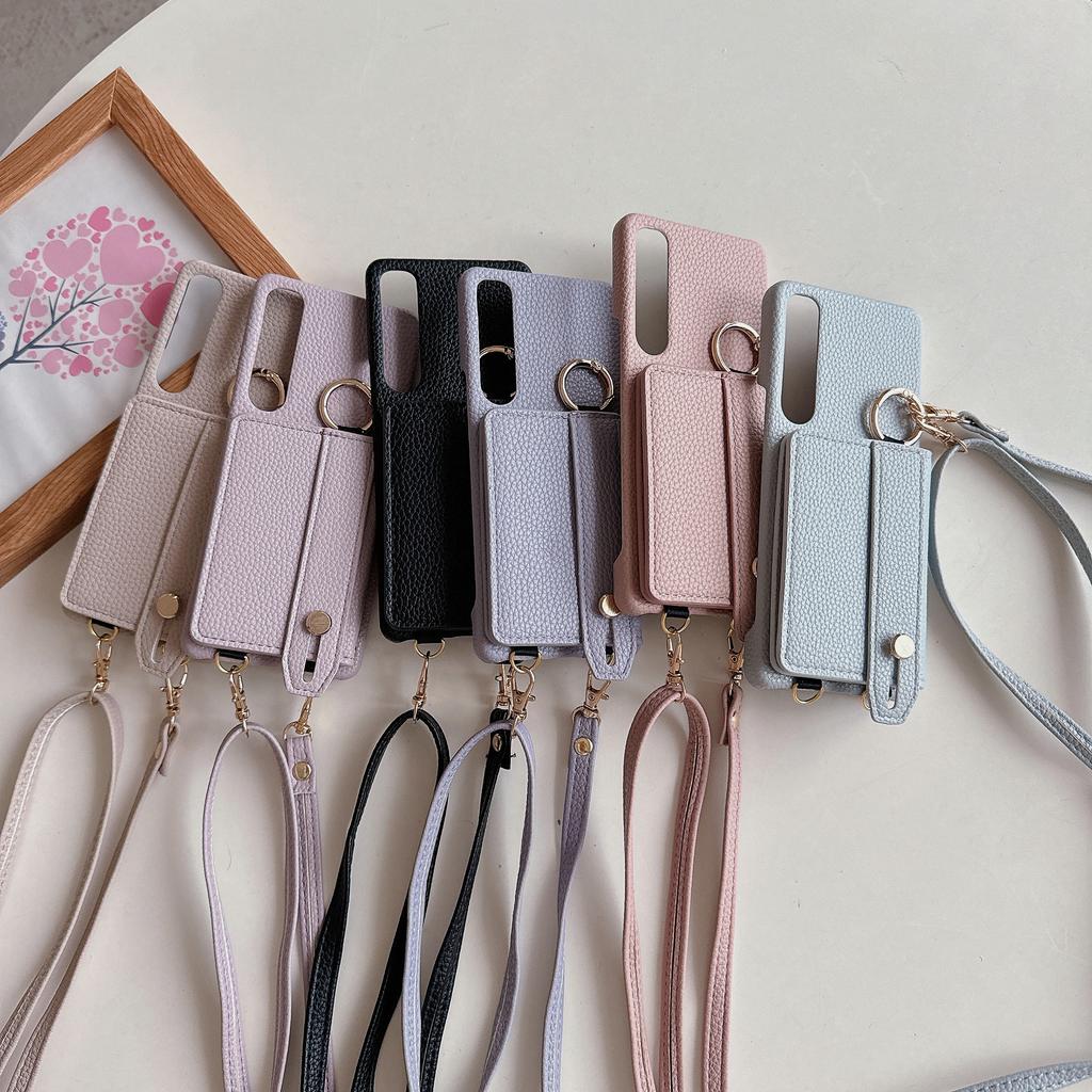 Wrist Strap Crossbody Ring Holder Magnetic Wallet Leather Case For Sony Xperia 1V 10V 5V 5IV 10IV 1IV 5V Long Lanyard Bag Cover