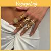 Unique Alloy Ring Pack With Sun And Star Elements For Womens Summer Style Accessory