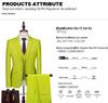 Herren 2024 Einfarbig Zweiknopf Dreiteiler Hochzeits Smoking Business Casual Set